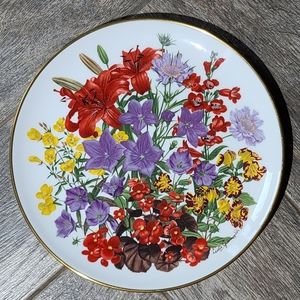 Flowers of July Plate from Franklin Porcelain